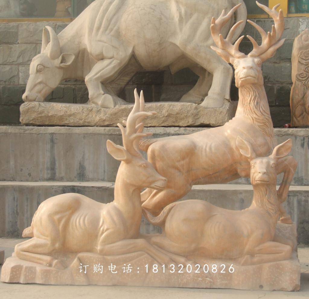 石雕羊，晚霞紅三羊開泰石雕1