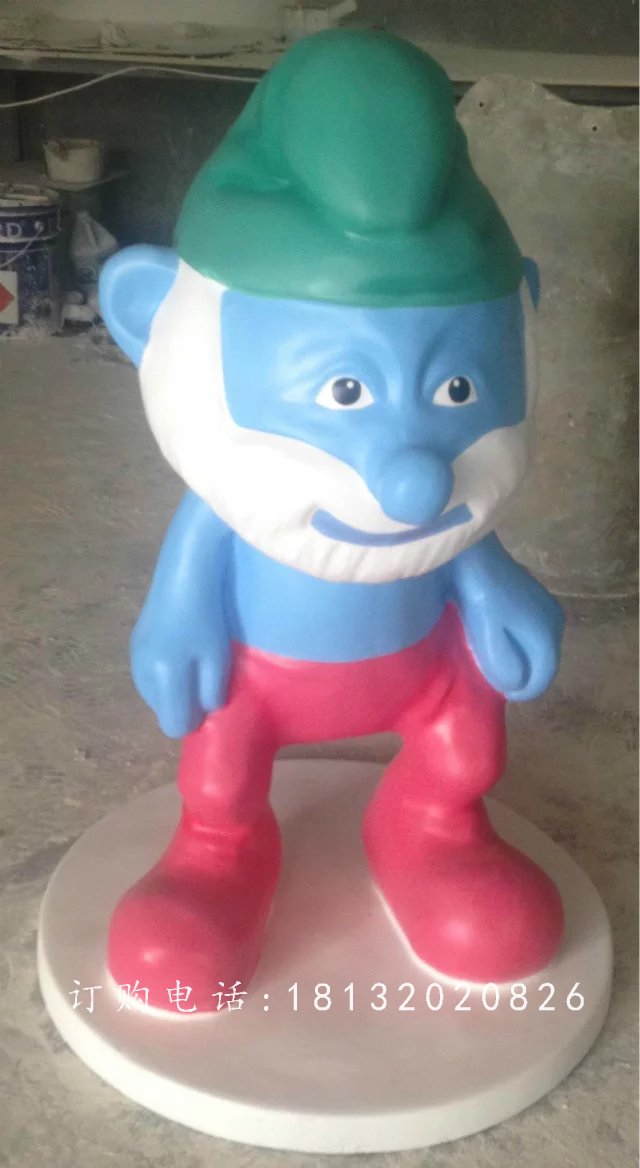 藍(lán)精靈雕塑，卡通玻璃鋼雕塑 (3)