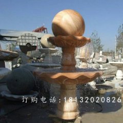 晚霞紅風(fēng)水球石雕，公園景觀石雕