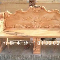 晚霞紅石雕椅，廣場(chǎng)景觀石雕
