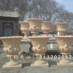 玻璃鋼仿砂巖花盆，玻璃鋼花盆雕塑