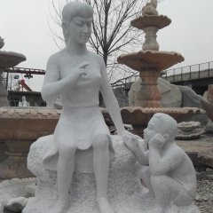 老師與學(xué)生雕塑，校園人物石雕
