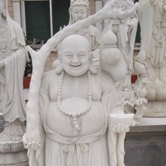 彌勒佛石雕，漢白玉笑面佛石雕