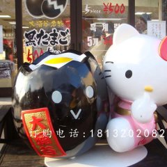 玻璃鋼kitty貓雕塑，卡通玻璃鋼雕塑