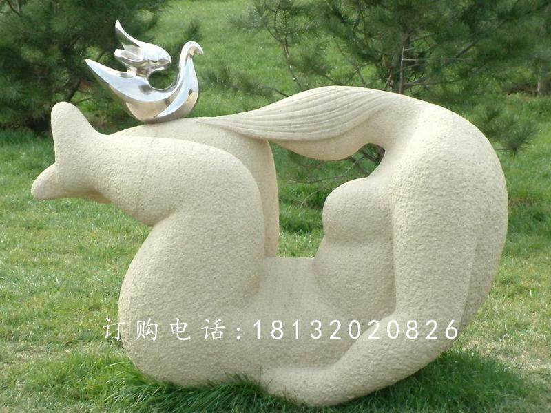 抽象女人石雕,公園景觀石雕