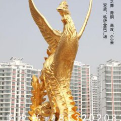鳳之舞銅雕，鎏金銅鳳凰雕塑