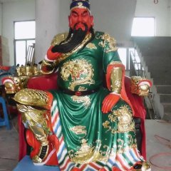玻璃鋼關(guān)公雕塑，彩繪關(guān)公雕塑