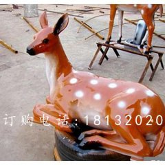 玻璃鋼梅花鹿雕塑，玻璃鋼仿真動(dòng)物