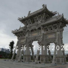 三門石牌樓，大理石牌樓雕塑