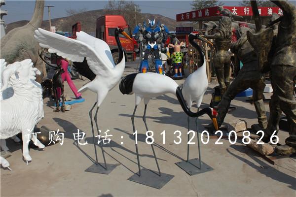 玻璃鋼仙鶴雕塑，玻璃鋼動物雕塑
