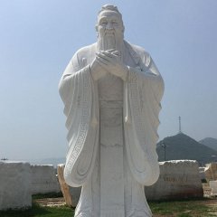 大型立式孔子石雕，校園人物石雕