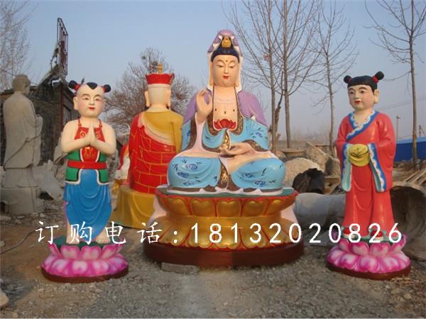 玻璃鋼觀世音雕塑,彩繪佛像雕塑