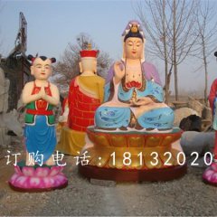 玻璃鋼觀世音雕塑，彩繪佛像雕塑