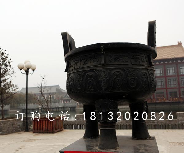 三足鼎銅雕，廣場銅鼎雕塑 (1)