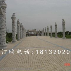 青石華表，廣場(chǎng)龍柱石雕