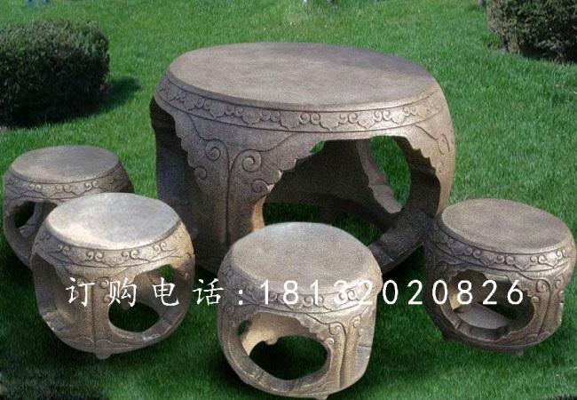 仿古石雕桌凳,庭院桌椅石雕