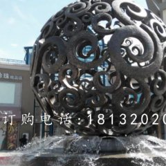 花紋球銅雕，廣場景觀球