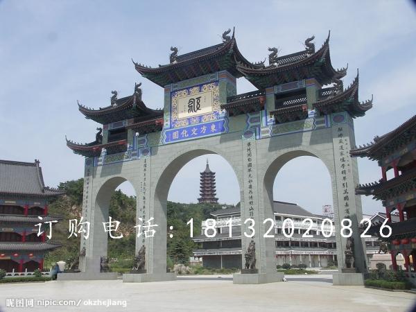 青石牌樓，仿古石牌樓