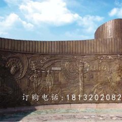 廣場(chǎng)大型銅浮雕，書(shū)卷銅浮雕