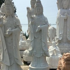 大理石觀(guān)世音雕塑，立式觀(guān)世音石雕