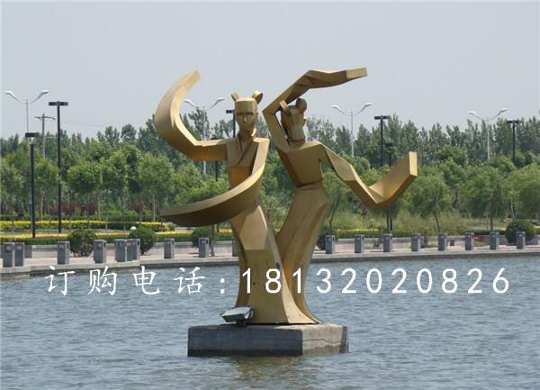 不銹鋼古代美女雕塑，抽象人物雕塑