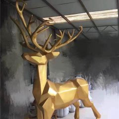 玻璃鋼馴鹿雕塑，玻璃鋼動物雕塑