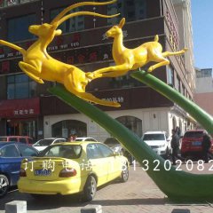 玻璃鋼羚羊雕塑，玻璃鋼動(dòng)物雕塑