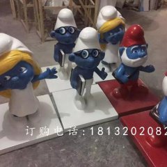 玻璃鋼藍(lán)精靈雕塑，卡通動(dòng)畫雕塑