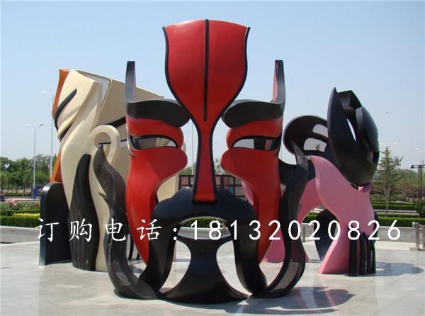 玻璃鋼臉譜雕塑，廣場玻璃鋼雕塑