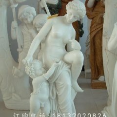 西方母子石雕，漢白玉人物雕塑