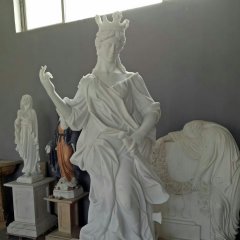 女王雕塑，漢白玉西方美女石雕
