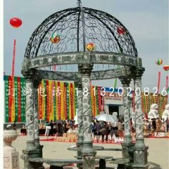 青石涼亭雕塑，公園涼亭石雕