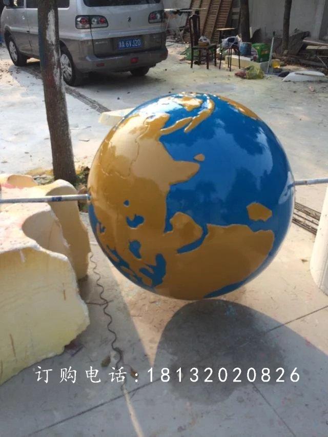 玻璃鋼地球儀雕塑，玻璃鋼仿真地球雕塑 (1)