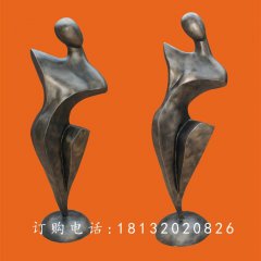抽象女人雕塑，玻璃鋼仿銅雕塑