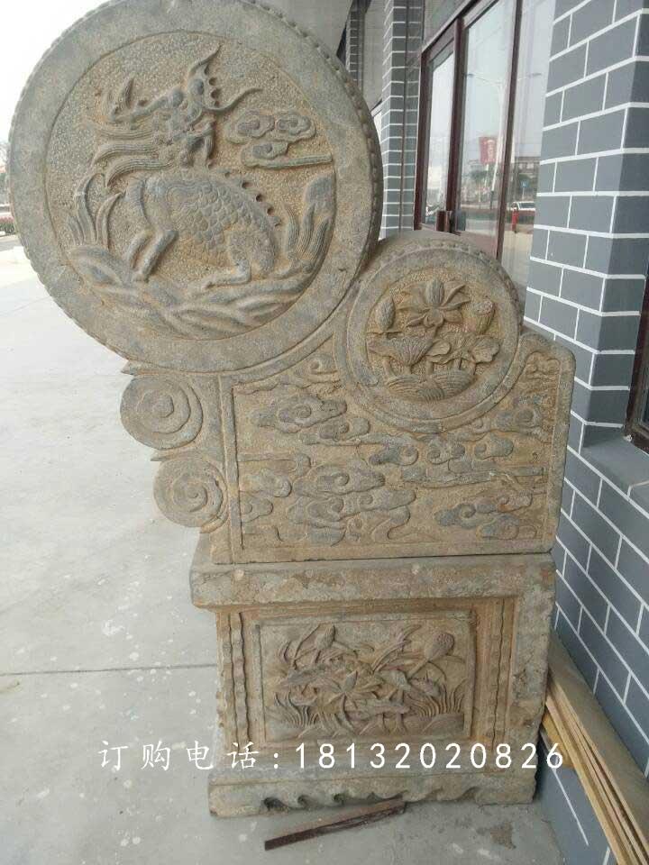 門鼓石雕，仿古門枕雕塑