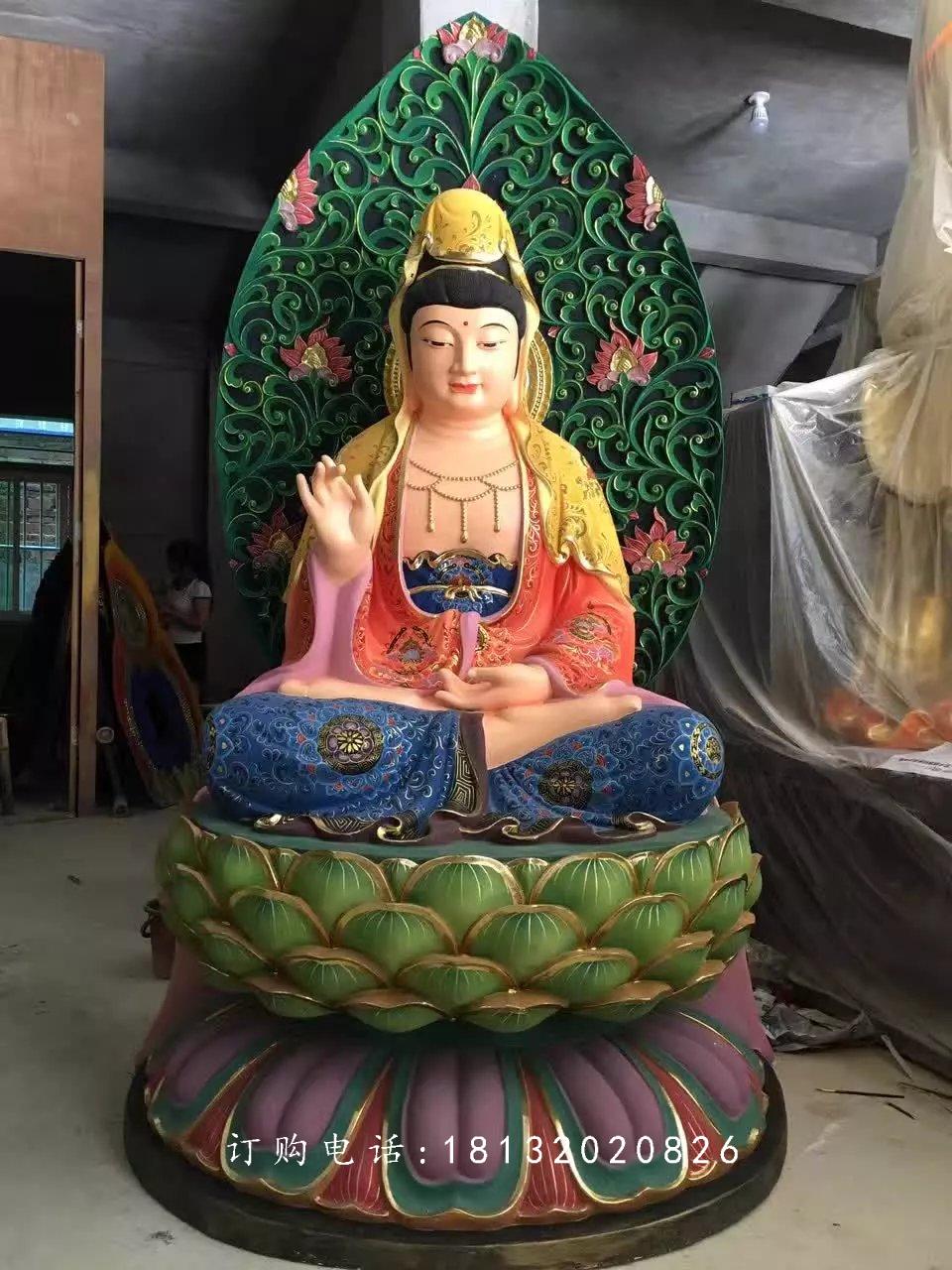 彩繪觀世音雕塑,玻璃鋼佛像