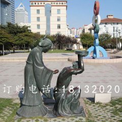 廣場人物雕塑，公園古代人物銅雕