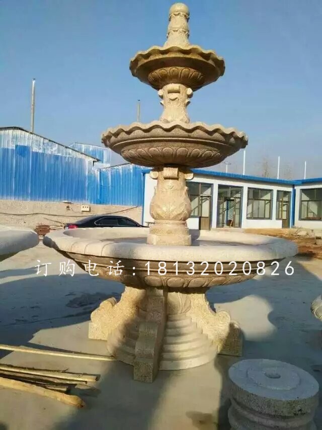 三層石噴泉雕塑,小區(qū)噴泉石雕