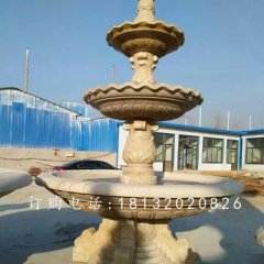 三層石噴泉雕塑，小區(qū)噴泉石雕