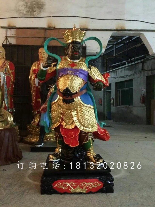 四大天王雕塑，玻璃鋼彩繪雕塑 (4)