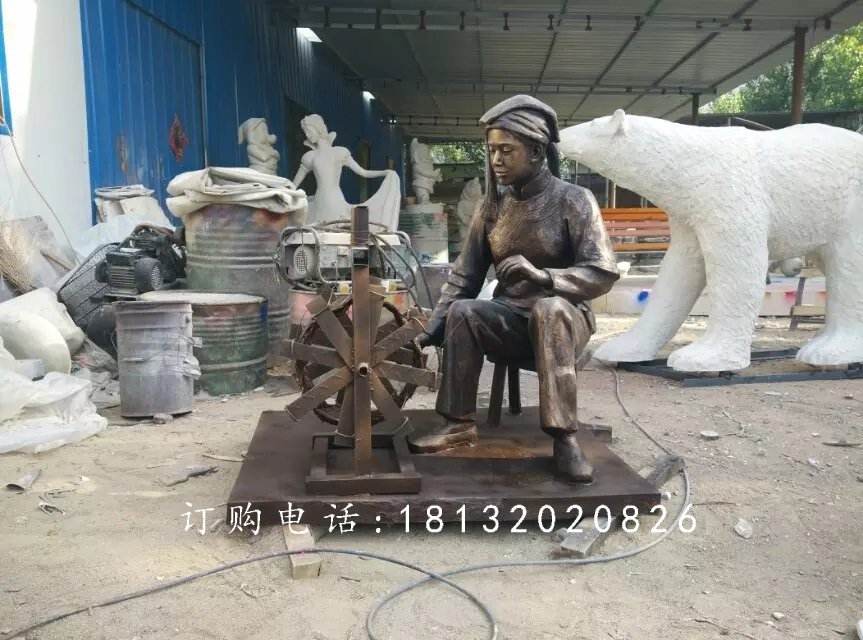 紡織玻璃鋼雕塑，仿銅紡織雕塑，廣場景觀雕塑 (2)