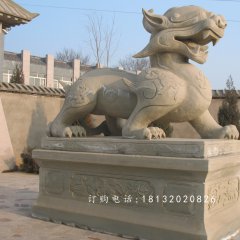 大理石貔貅雕塑，古代神獸石雕