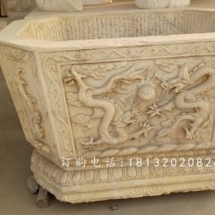 方形水缸石雕，公園景觀石雕