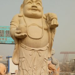 立式彌勒佛石雕，石雕佛像