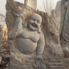 佛像石浮雕，青石彌勒佛石浮雕