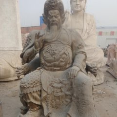 關(guān)公石雕，青石關(guān)公雕塑，寺廟石關(guān)公