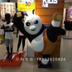 商場卡通雕塑，玻璃鋼功夫熊貓雕塑