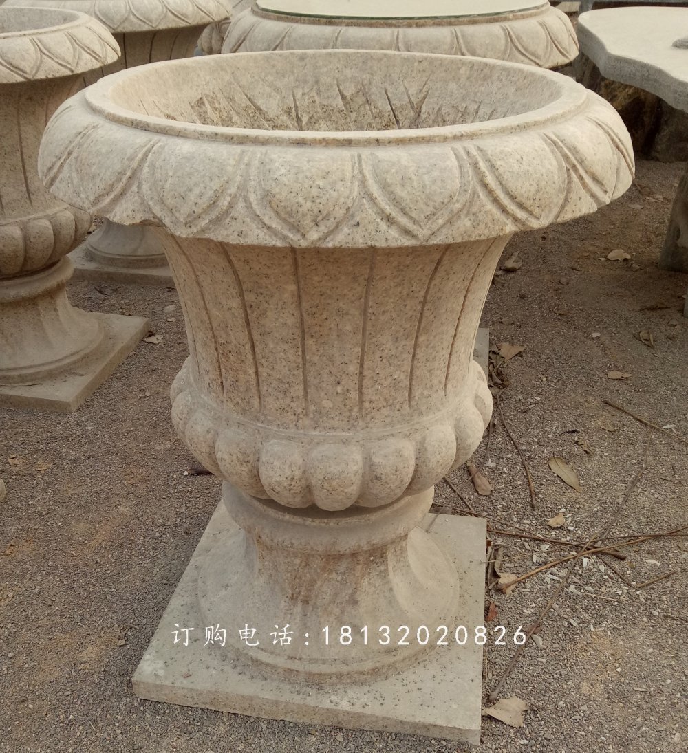 砂巖花盆,公園花盆石雕