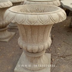 砂巖花盆，公園花盆石雕
