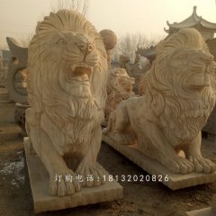 匯豐獅石雕，銀行門口獅子石雕